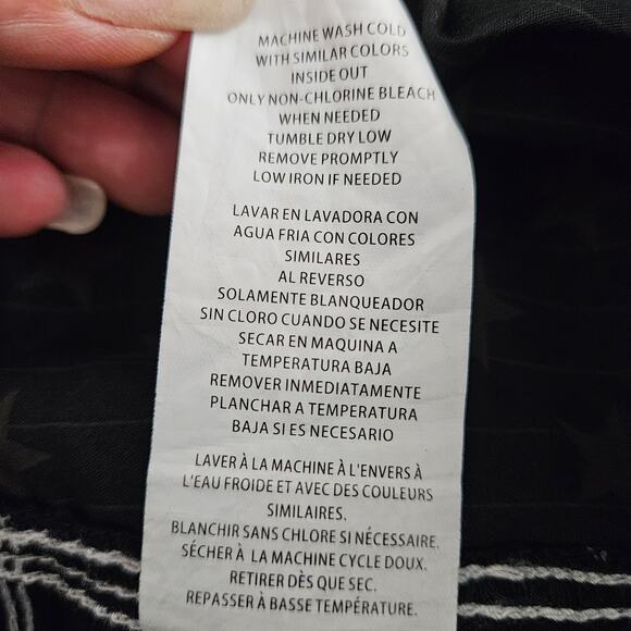 Five Star General Black Wide Leg 100% Cotton Mid Rise Carpenter Jeans 5 / 27 - Picture 16 of 16